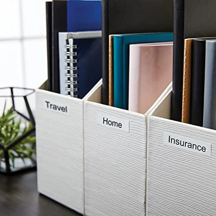 Kalıcı Polyester Şerit, 12 mm x 5.5 mt, Siyah/Beyaz