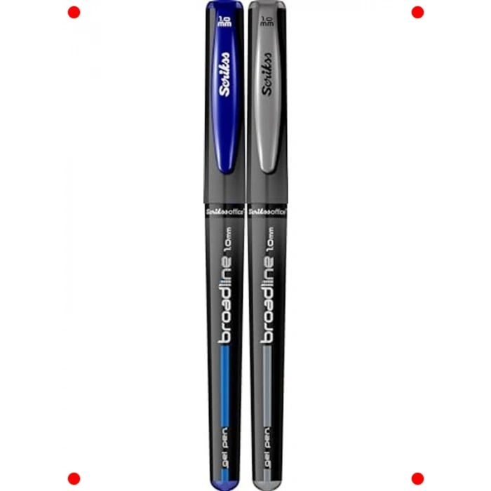 Kalın Uçlu Jel Kalem Seti 1.0mm - Siyah ve Mavi 2li