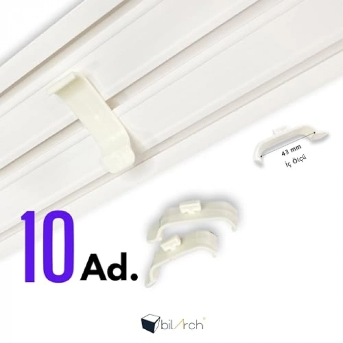 Kaliteli 10 Adet Zebra Perde Kornişe Takma Aparatı - Pratik Kullanım