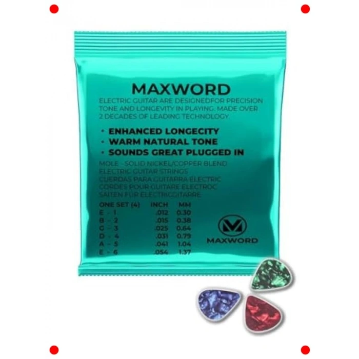 Kaliteli Elektro Gitar Teli Seti - 1 Takım + Pena