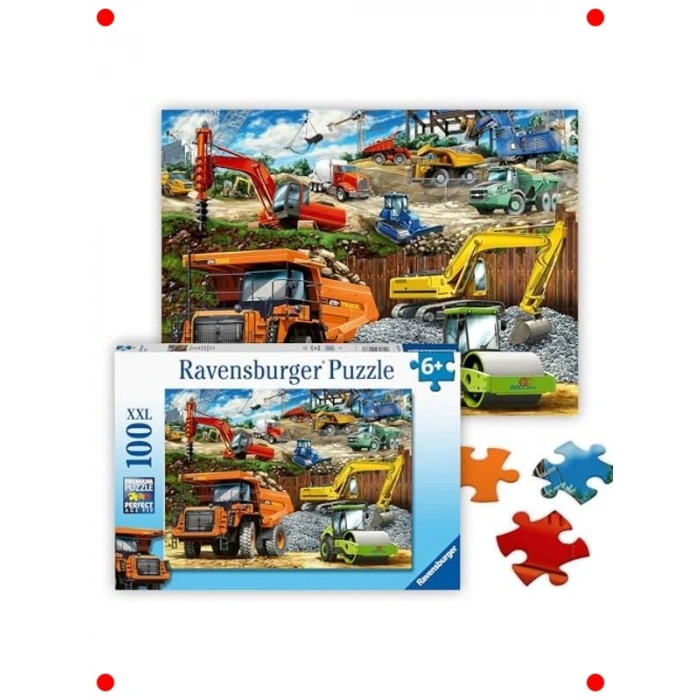 Kamyonlar Temalı 100 Parça Çocuk Yapbozu