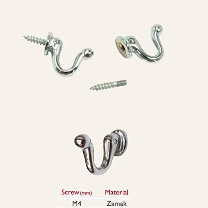 Kanca Askı Siyah (4 Adet)