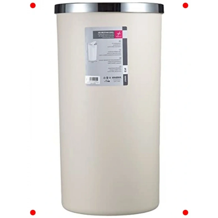 Kapaklı 35 Litre Çöp Kovası 30x56 cm (Bej)