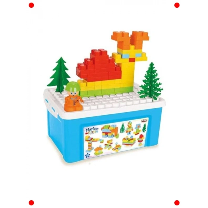 Kapaklı Kutu İçinde 128 Parça Yapı Blokları