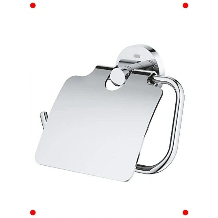 Kapaklı Tuvalet Kağıtlığı - Krom Banyo Aksesuarı