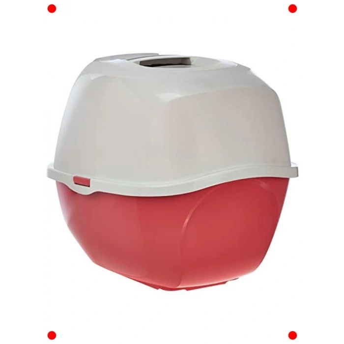 Kapalı Kedi Tuvaleti Kırmızı 53 CM