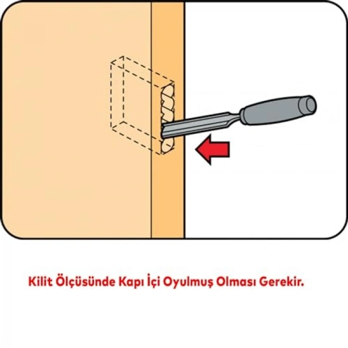 Kapı Kolu, 45x85 mm Boyutlarında, 3 Anahtarlı Metal Kilit