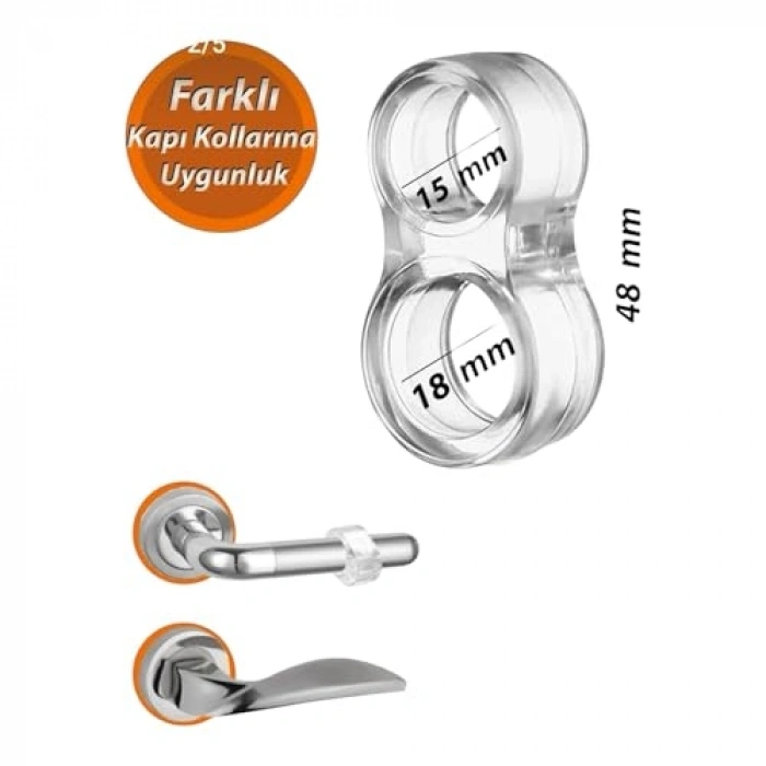 Kapı Kolu Stoperi, Duvar Koruyucu Tampon, Silikon Durdurucu, 6 Adet