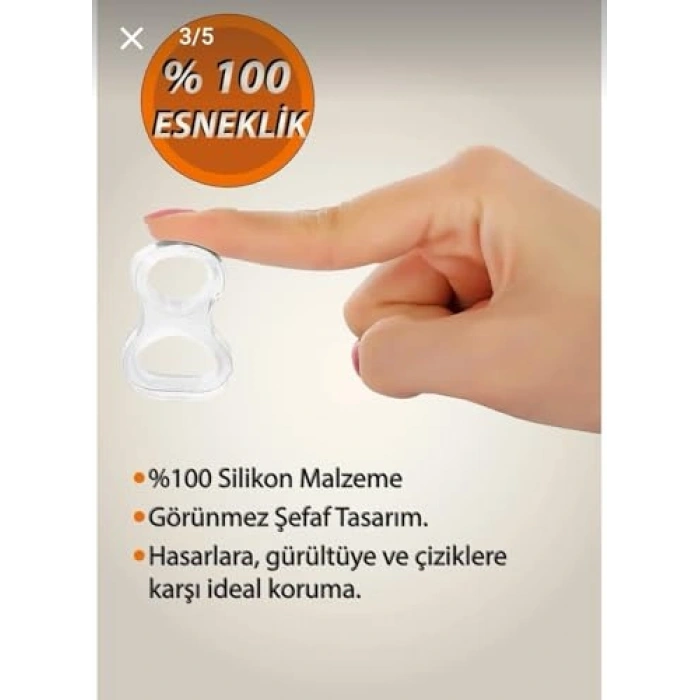 Kapı Kolu Stoperi, Duvar Koruyucu Tampon, Silikon Durdurucu, 6 Adet