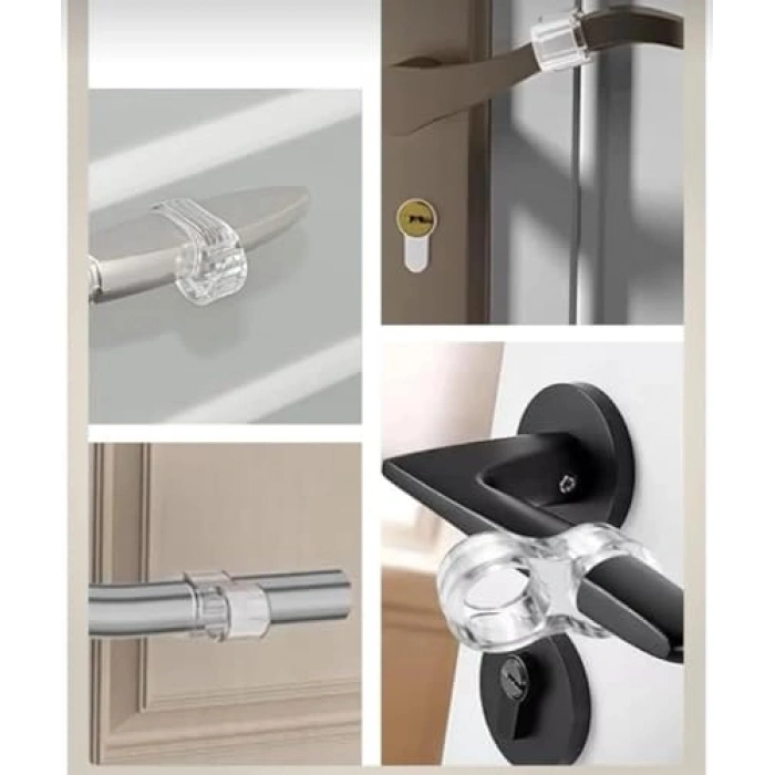 Kapı Kolu Stoperi, Duvar Koruyucu Tampon, Silikon Durdurucu, 6 Adet