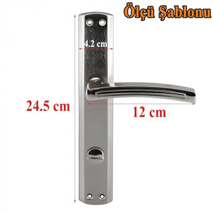 Kapı Kolu Takımı, Nikel İnox, Aynalı ve Kilitlenebilir