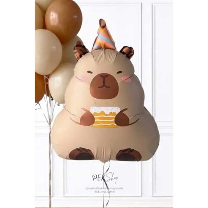 Kapibara Temalı Doğum Günü Folyo Balon Seti