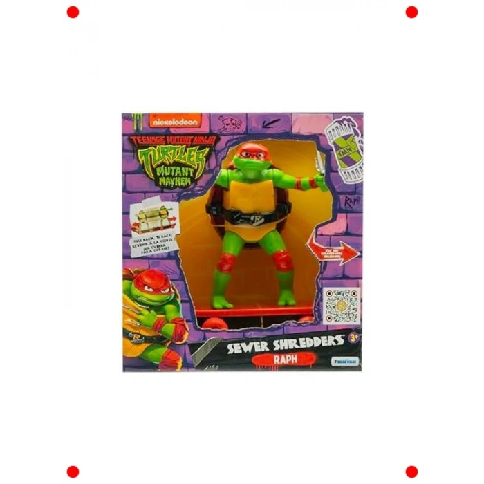 Kaplumbağalar Çek Bırak Kaykay Figürü: Raph ile Aksiyon