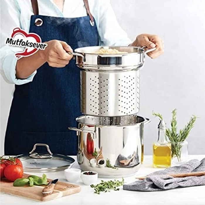 Karaca Mutfaksever İndüksiyon Tabanlı Çelik Spagetti Tenceresi