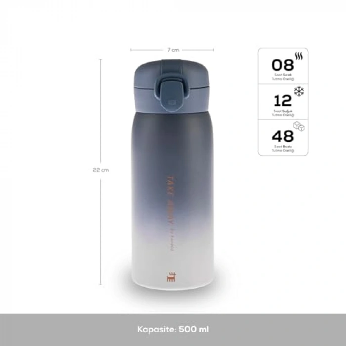 Karaca Skyfall Çelik Sızdırmaz Termos 500 Ml Mavi