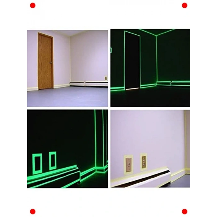 Karanlıkta Parlayan Fosforlu Yeşil Şerit Bant - 4 Metre