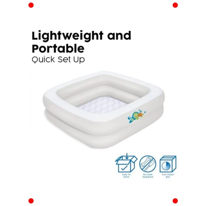 Kare Bebek Havuzu - Beyaz (86x25cm)