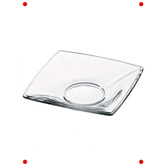 Kare Çay Tabağı Seti - 6 Adet, Hediyelik Kutu