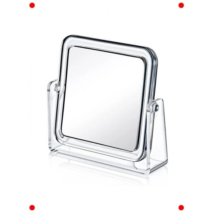 Kare Masaüstü Çift Taraflı Makyaj Aynası 3x Yakınlaştırma