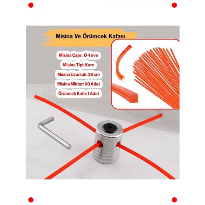 Kare Misina ve Metal Tırpan Başlığı Seti
