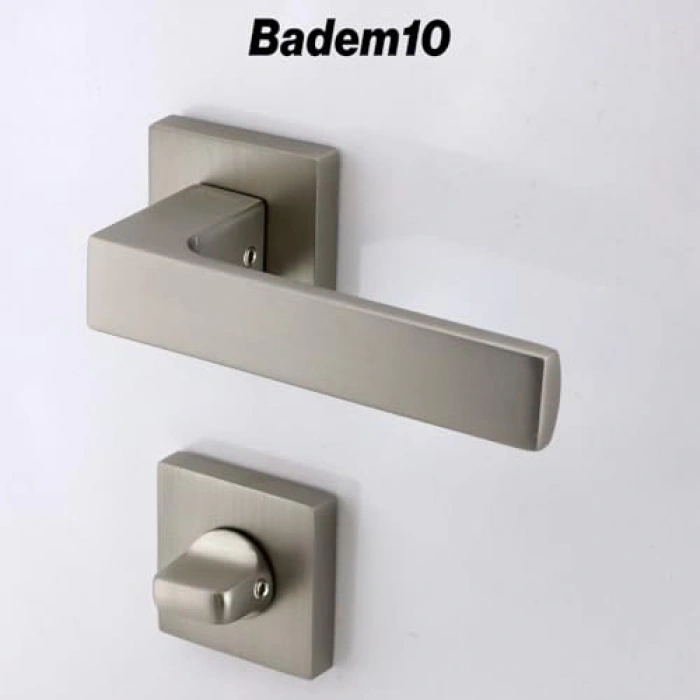 Kare Rozetli 1 Takım İç Dış Kapı Kolu, Kilitlenebilir Tasarım