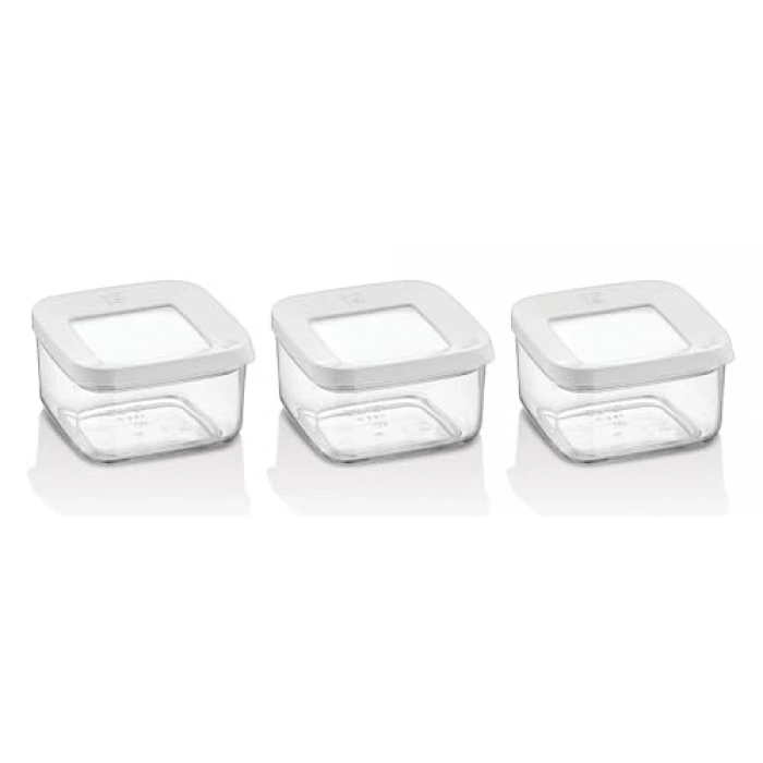 Kare Saklama Kabı, 3x350 ml Kapasite