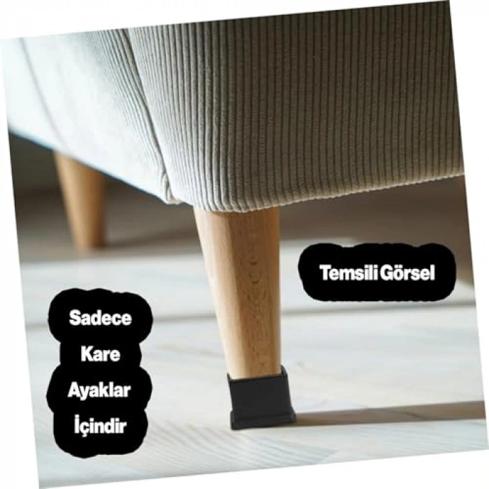 Kare Tıpa Papuç Takoz, 40 mm x 40 mm, 8 Adet Set