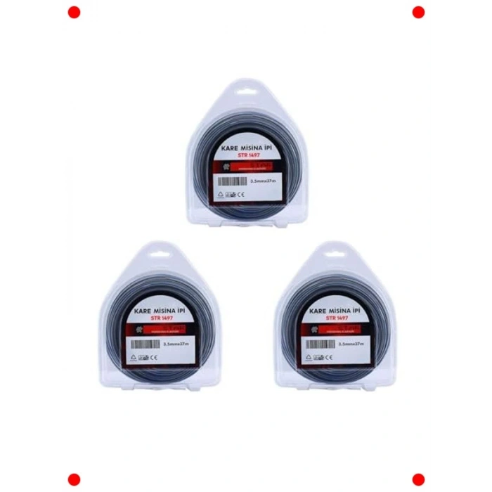 Kare Tırpan Misinası 3.5mm 37 Metre - Profesyonel 3lü Set
