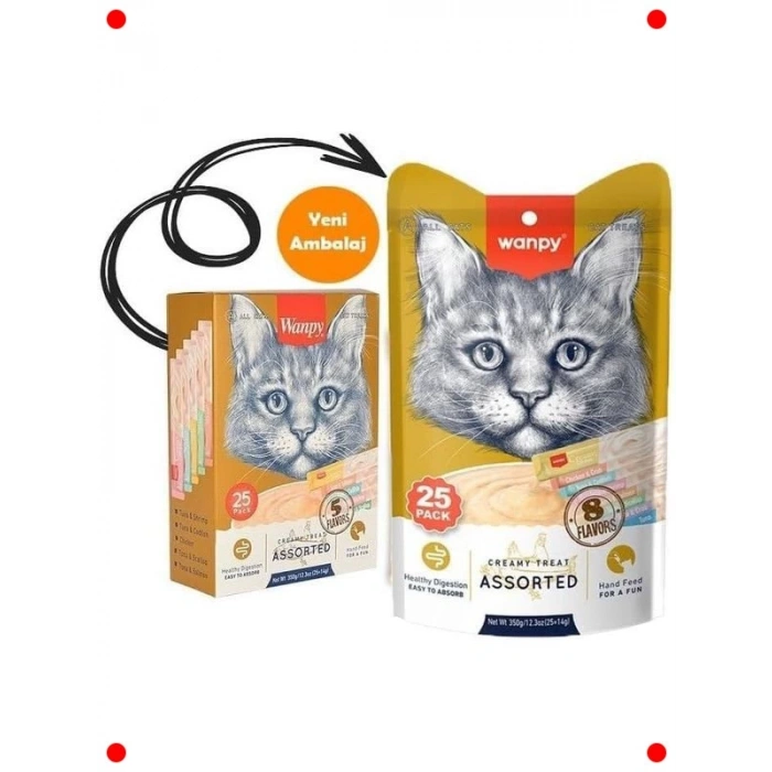 Karışık Lezzet Sıvı Kedi Ödülü 25x14 gr