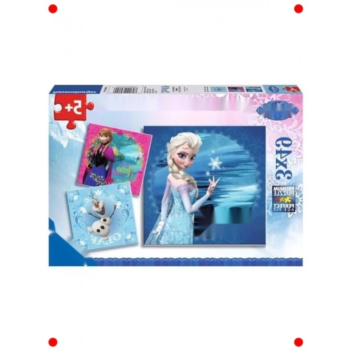 Karlar Ülkesi Temalı Yapboz Seti, 3x49 Parça, 6+ Yaş