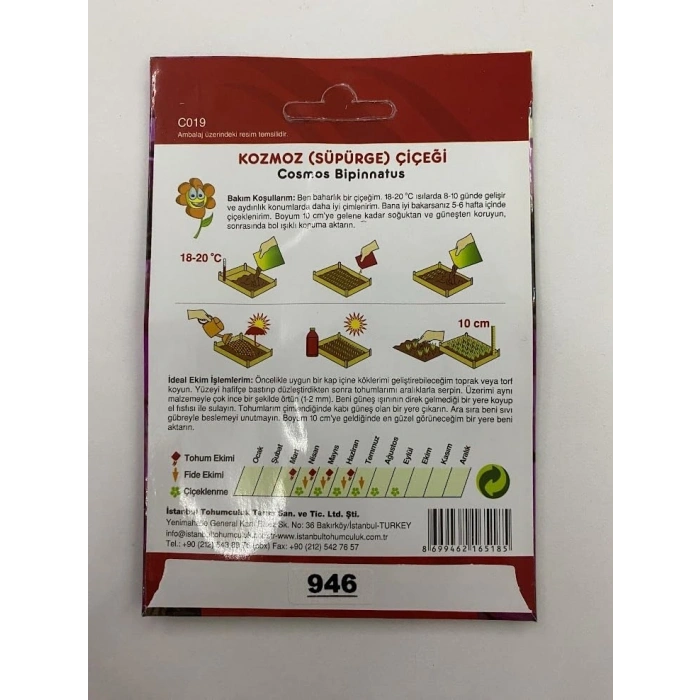 Karma Renkli Kozmoz Çiçeği Tohumu, 50 Adet Paket