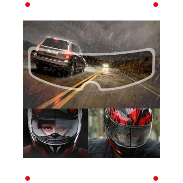 Kask İçin Buğu ve Yağmur Önleyici Koruyucu Film