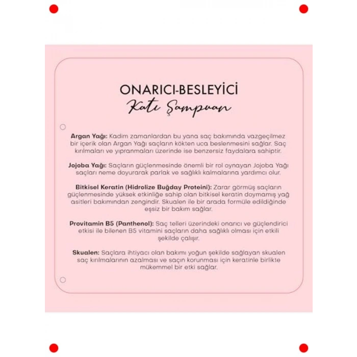 Katı Onarıcı Şampuan - Yıpranmış Saçlar (110g)