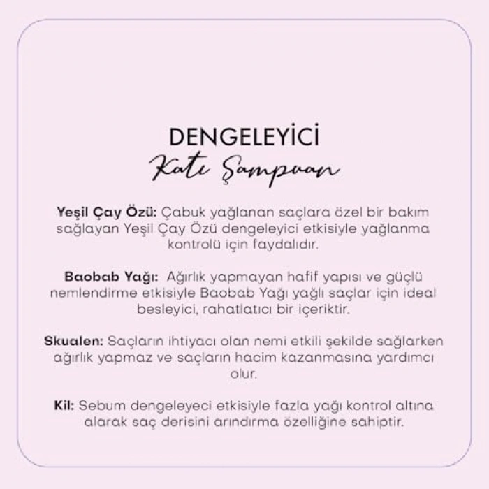 Katı Şampuan 110 gr - Yağlı Saçlar İçin Özel Formül