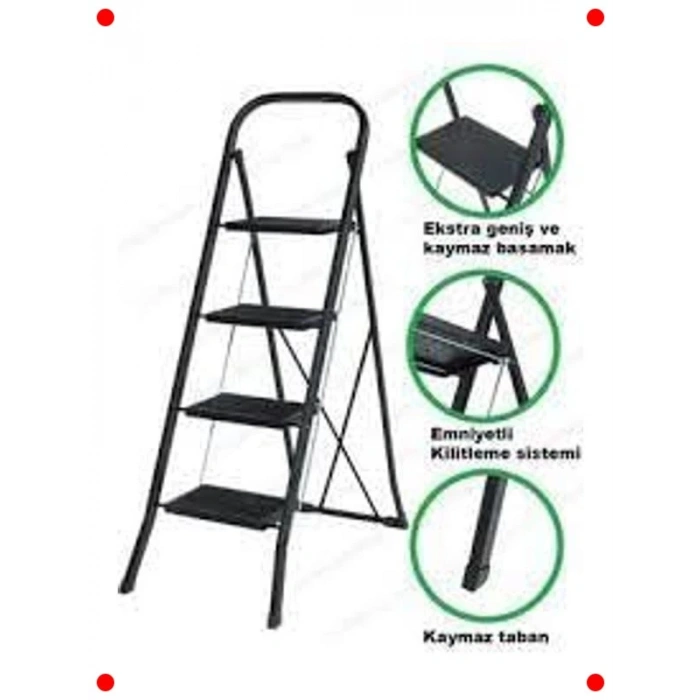 Katlanabilir 4 Basamaklı Ev Merdiveni