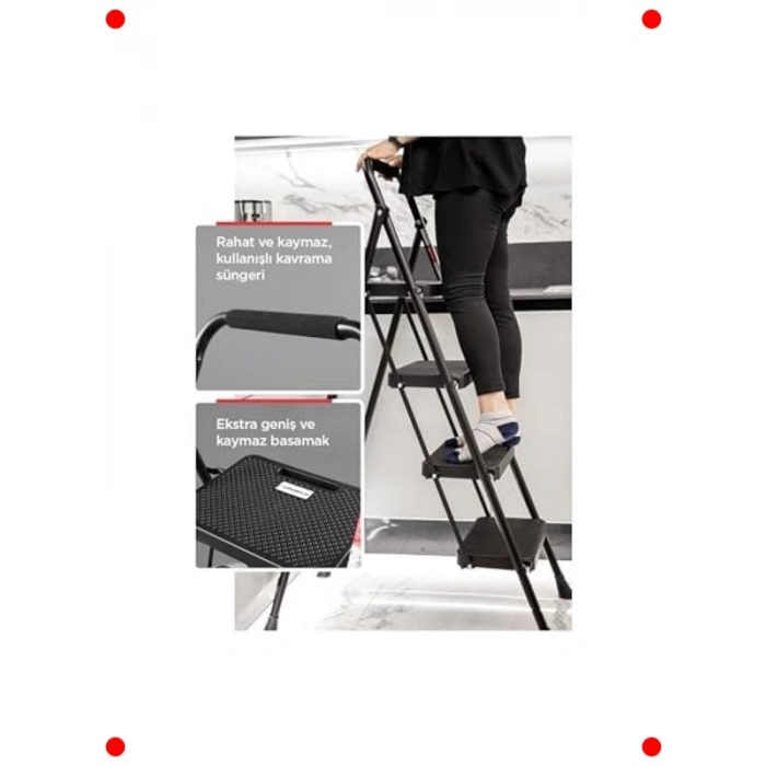 Katlanabilir 4 Basamaklı Ev Merdiveni