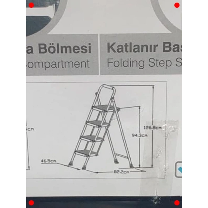Katlanabilir 4 Basamaklı Ev Merdiveni