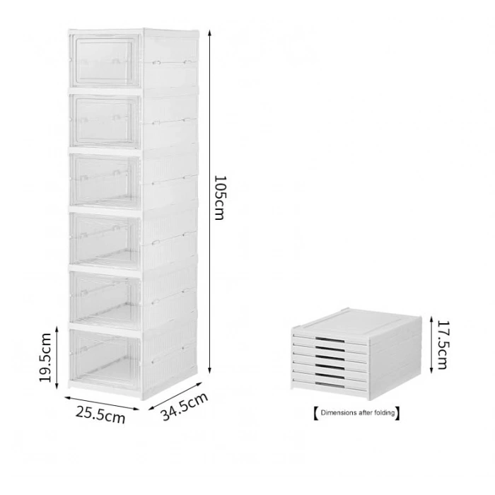 Katlanabilir Ayakkabı Rafı, 6 Katlı Modüler Tasarım