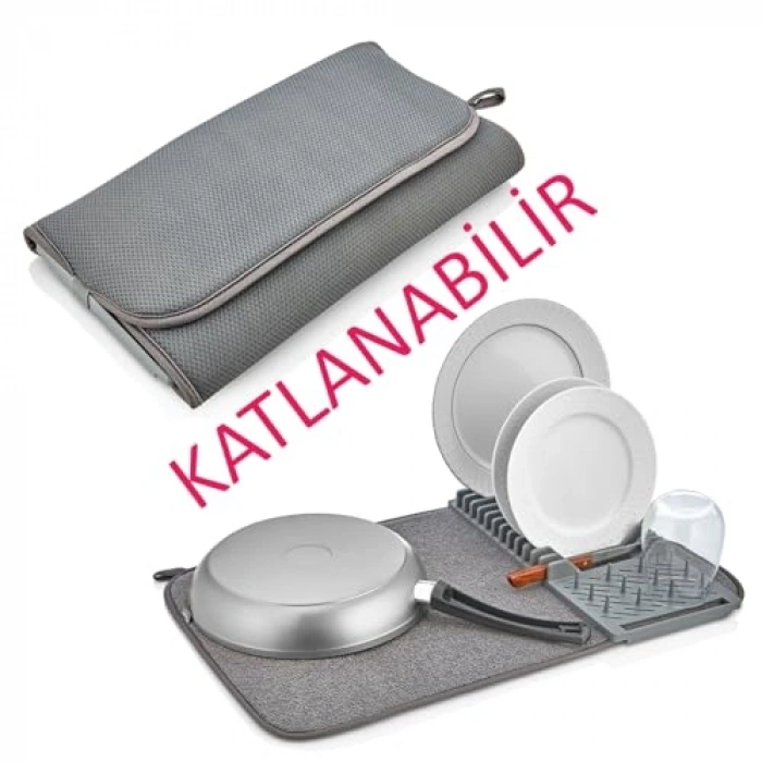 Katlanabilir Bulaşıklık, Plastik Kurutma Matı ve Sepet