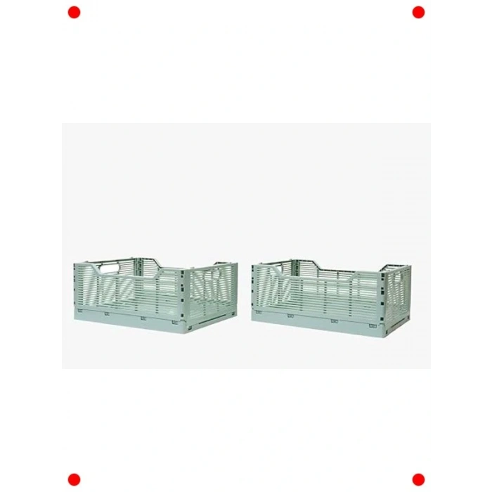 Katlanabilir Çok Amaçlı Saklama Kutusu - 2 Adet Açık Yeşil