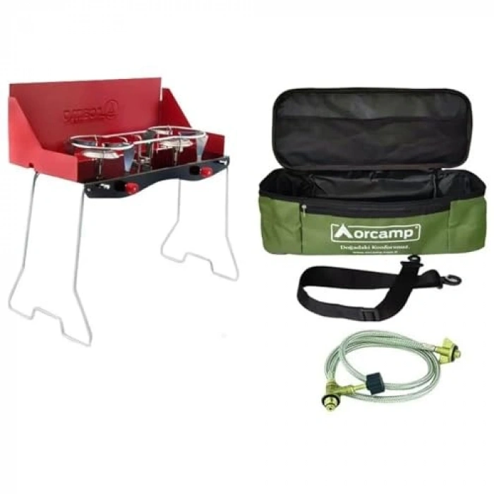 Katlanabilir İkili Kamp Ocak (Çantalı & Adaptör Setli)
