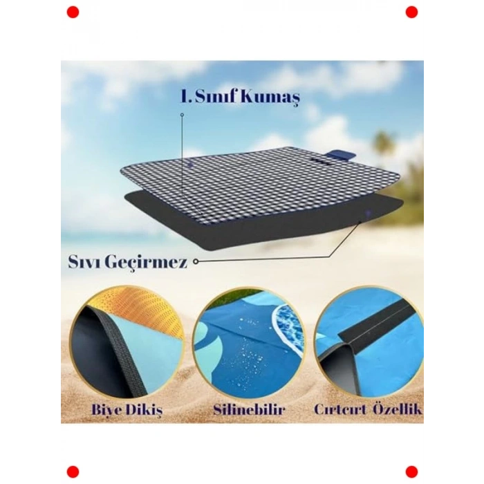 Katlanabilir Piknik Plaj Kamp Örtüsü 150x200 cm