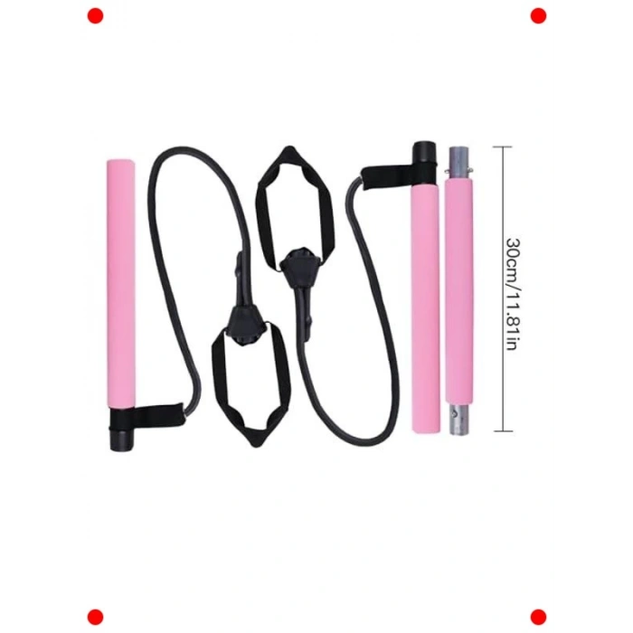 Katlanabilir Pilates Çubuğu ve Gergi İpi Seti