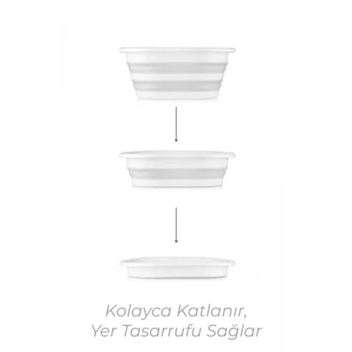 Katlanabilir Silikon Çamaşır Sepeti, 27 Litre Kapasite