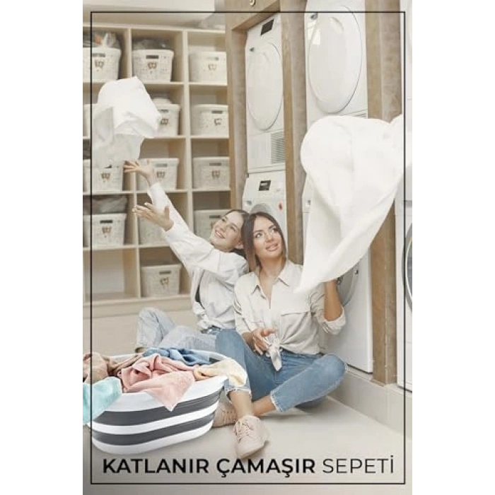 Katlanabilir Silikon Çamaşır Sepeti, 27 Litre Kapasite