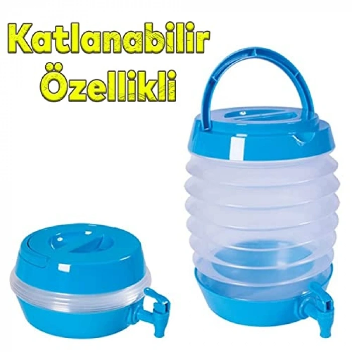 Katlanabilir Su Sebili, 5.5 Litre Kapasiteli ve Pratik Tasarım