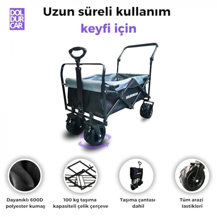 Katlanabilir Tekerlekli Vagon, Plaj ve Kamp İçin Hafif Taşıma Aracı