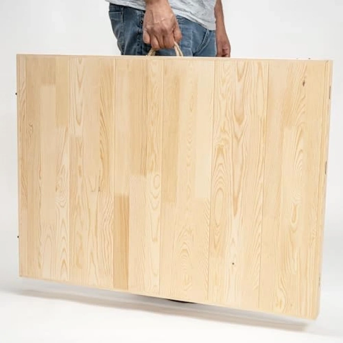 Katlanır kamp masası, 75x200 cm, doğal renk