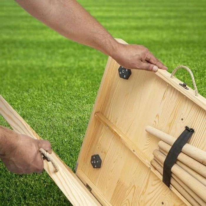 Katlanır kamp masası, 75x200 cm, doğal renk