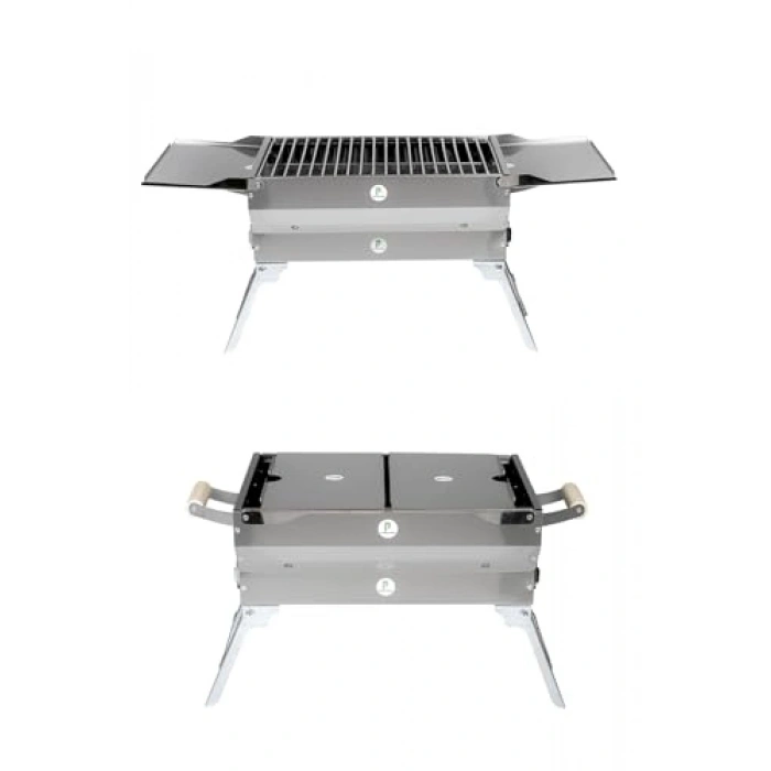 Katlanır krom manl, kapaklı ve ayaklı tasarım